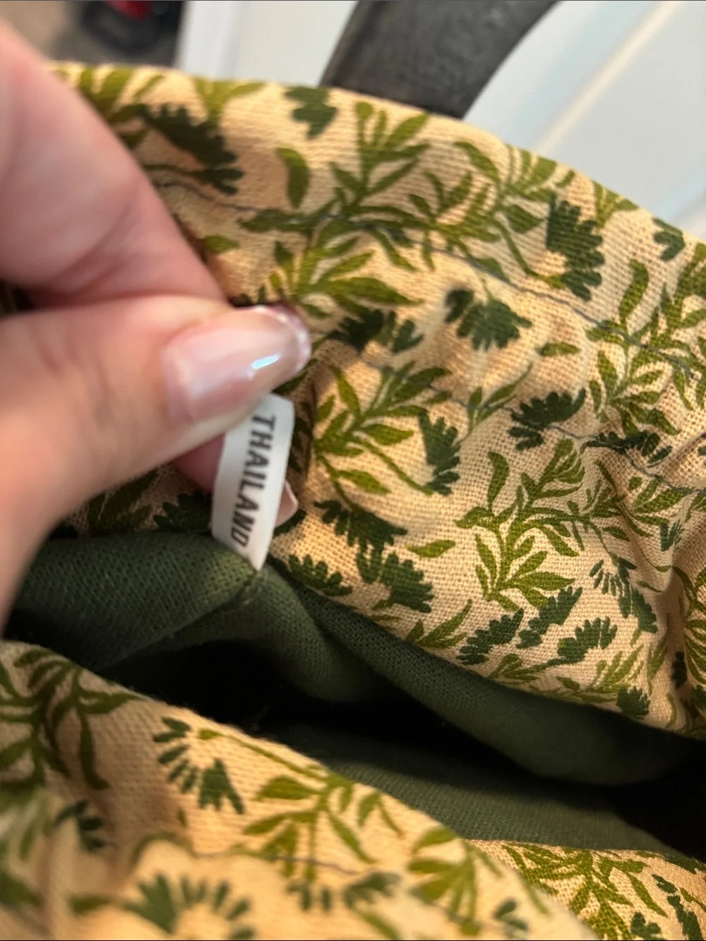 Olive Green Woven Top-Handle Women’s Bag - Picture 6 of 7